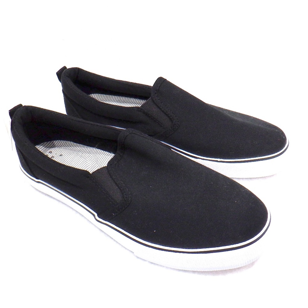 Black Canvas Slip On Shoes Size 7